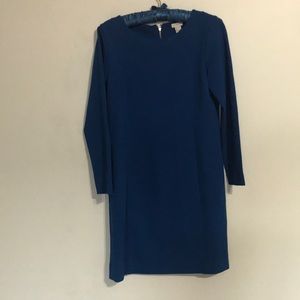 J Crew  XS dress royal blue work  rayon zip